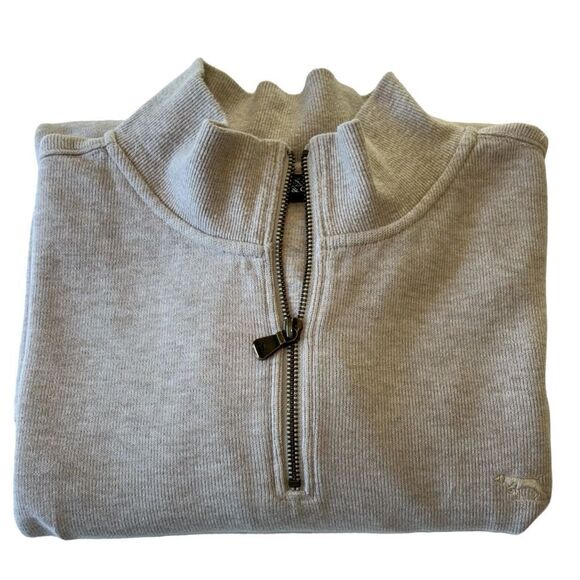 Rodd & Gunn Cotton Alton Ave Quarter Zip Sweater in Oatmeal, XXL - Picture 9 of 9